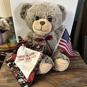 Spark Create Imagine Teddy Bear 13" Thank You For Your Service Military